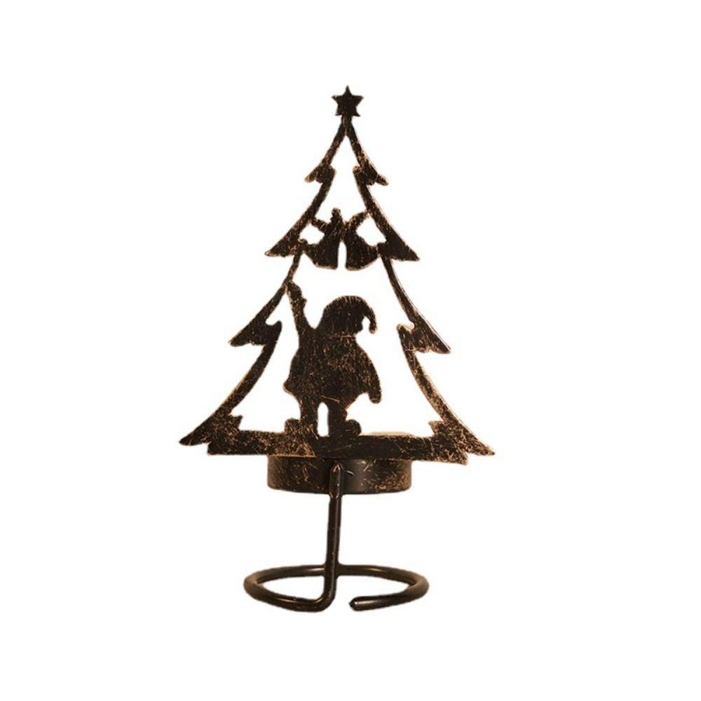 Christmas Scene Christmas Candlestick Iron Art Aromatherapy Candle Holder   Living Room