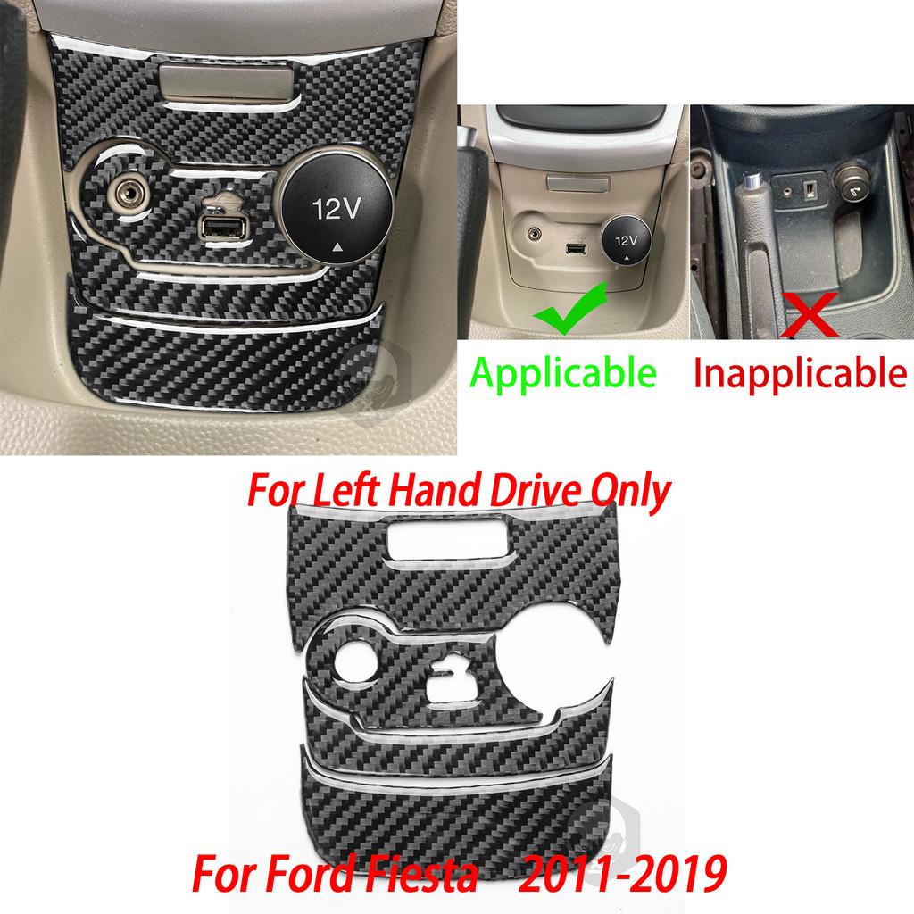 Carbon Fiber Side Air Vent Dashboard Center Console Gear Shift Panel Car Interior Accessories Sticker For Ford Fiesta 2011-