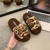 Internet Celebrity Mao Mao Slippers Women Wear 2025 New Autumn and Winter Thick Bottom Home Cotton Slippers Leopard Print Retro Versatile Word