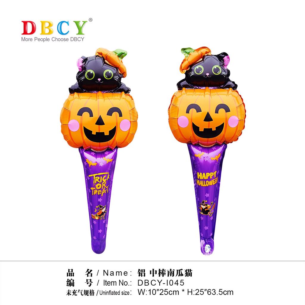 Halloween New Special-Shaped Medium Stick Baton Pumpkin Ghost Spider Holding Aluminum Film Funny Party Balloon