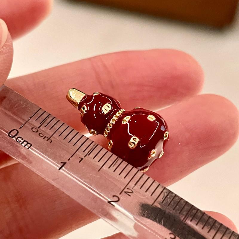 High-End Zodiac Red Gourd Earrings - Unique Chinese Style Niche Design for Women