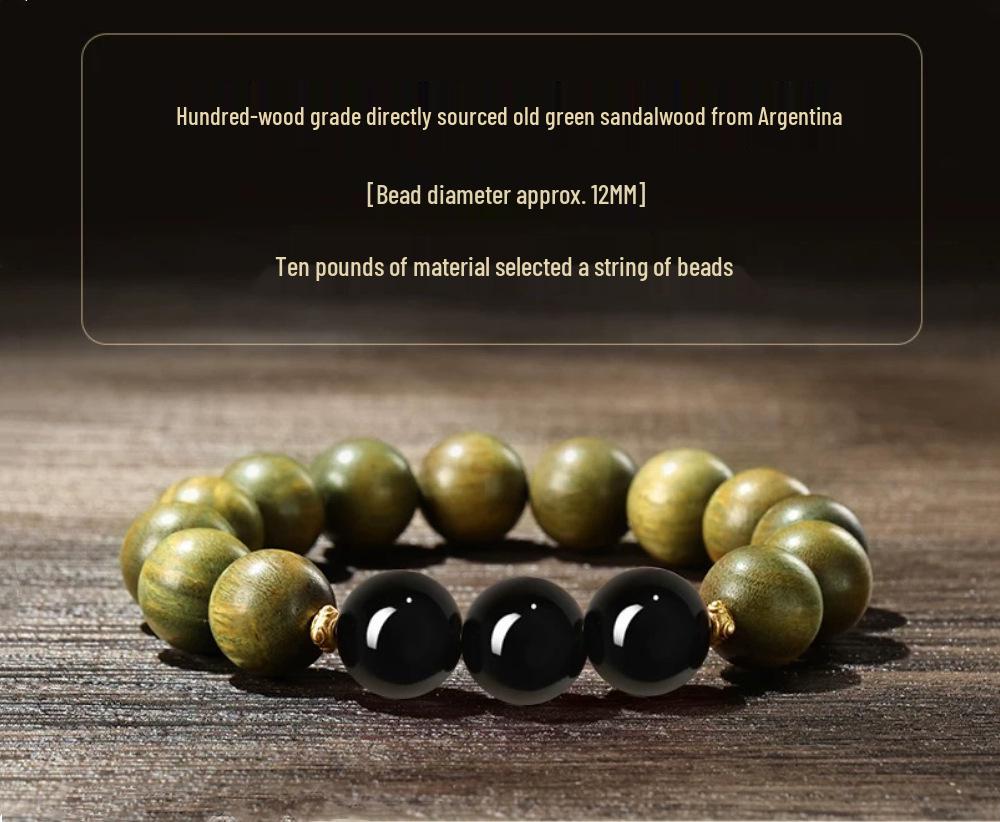 Premium Green Sandalwood & Wenge Bracelet for Men & Women - High Density, Collection Grade