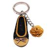 Laporte Acrylic Bag Charm Keychain for Pointe Shoes and Ballet Shoes, Cute Ribbon Design, Lightweight, Stylish, Colorful, Black and Gold