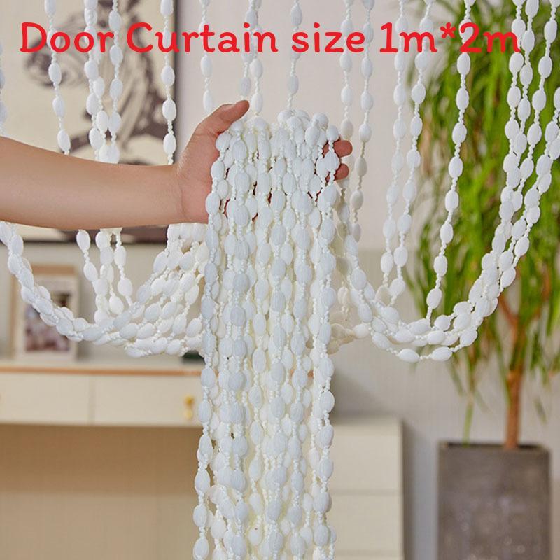 

Polyester Fabric Door Curtain With Tassel Fringe For Bedroom Privacy Decor White