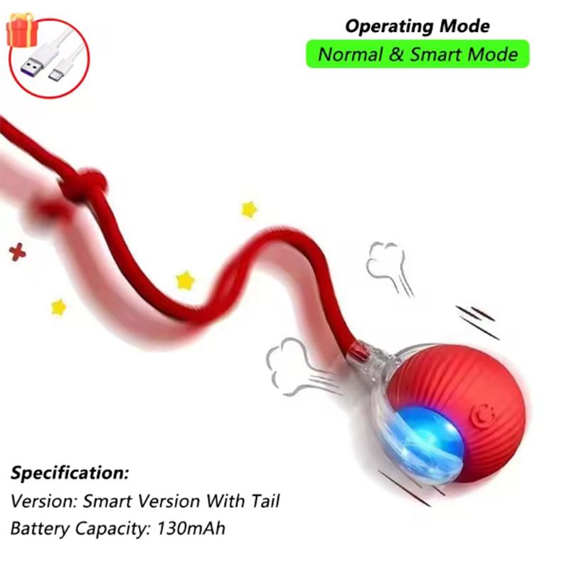 

Intelligent interactive cat ball long-lasting and durable easy to clean intelligent obstacle avoidance pet cat and dog toys красный
