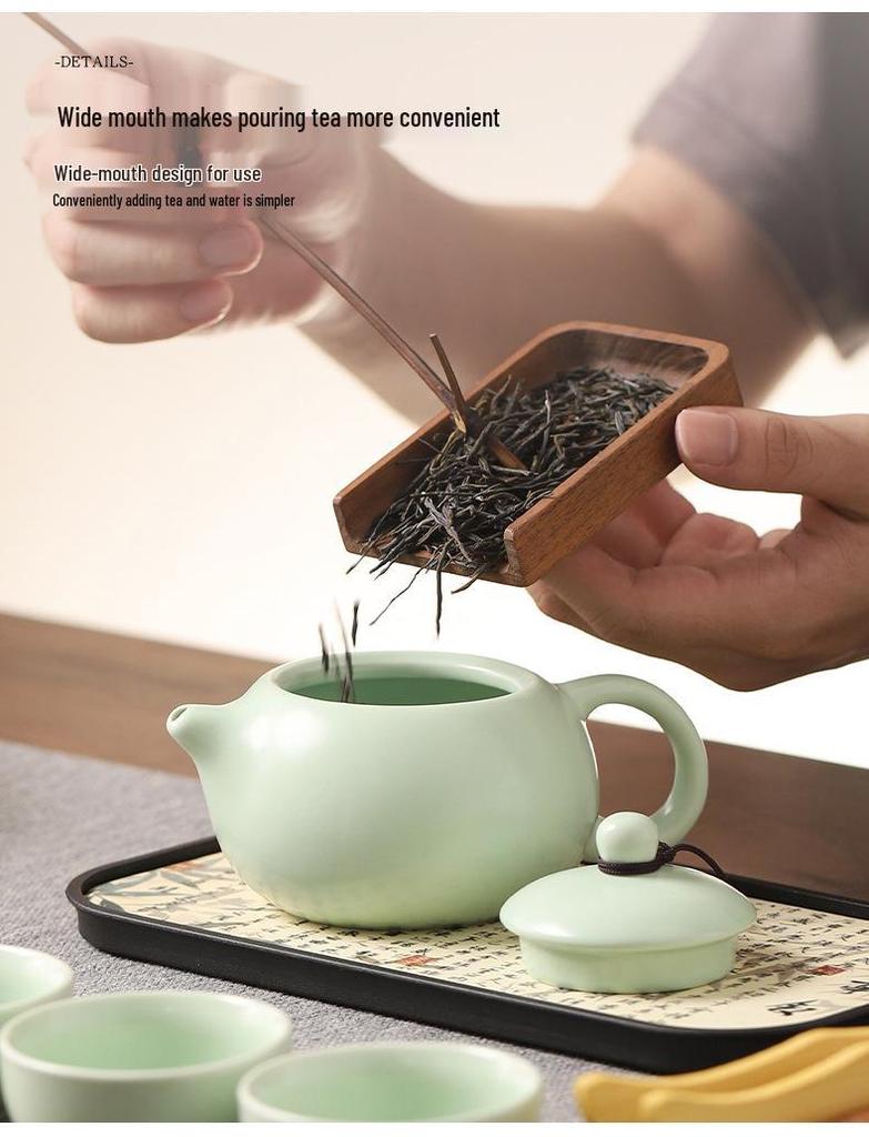 Luxury Travel Tea Set: Quick Pot with Four Cups – Perfect Customer Souvenir for Company Events