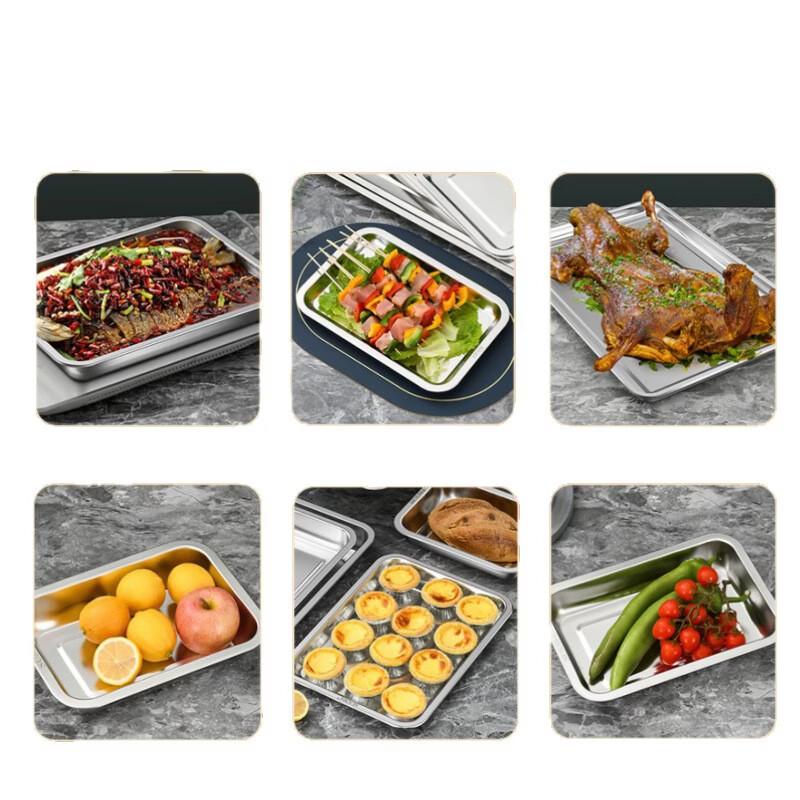 Jinjinlin 304 Stainless Steel Square Deep Serving Tray Set