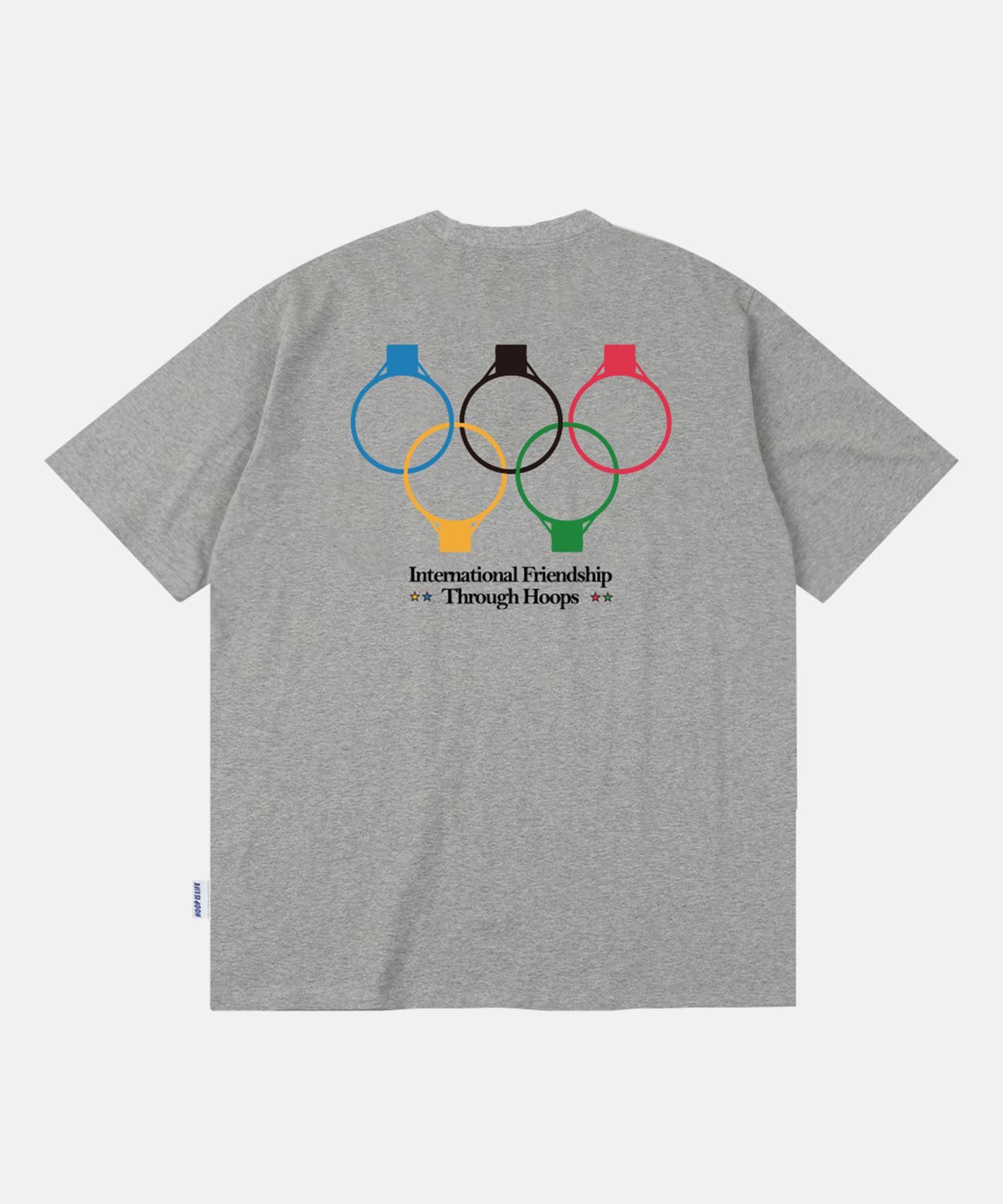 All Day Hux International Friendship Olympic Short Sleeve T-Shirt Melange Grey 3