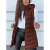 Autumn Winter Solid Color Hooded Zip Cotton Vest Women Mid-Length Plus Size Padded Gilet Coat