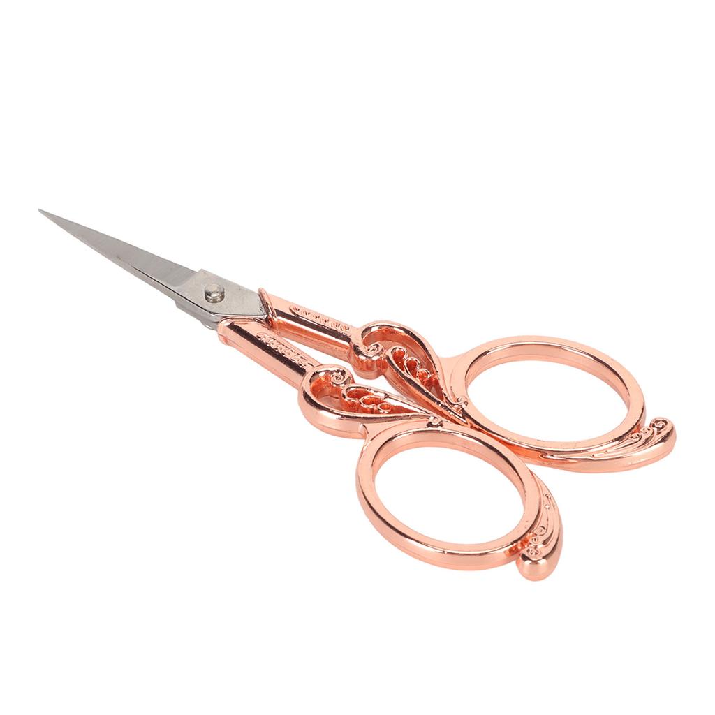 Vintage Scissors Stainless Steel Carved Handle Effort Saving Multifunction Craft Scissors for Embroidery Craft Art
