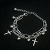 Super cool dark wind love bracelet, double-layer cross bracelet, male and female couples, girlfriends, bracelets, jewelry.