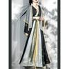 Chinese Wei Jin Dynasty Style Waist Length Hanfu Women's Cross Collar Suit