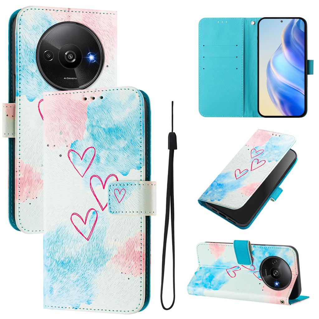 Kärlek Lyxigt Målat Läderfodral Plånbok PU-läder Bokstilsskydd för Xiaomi 5X 6X 11, Redmi 6 7 8 9 10 12, Redmi Note 9 10 11 12...