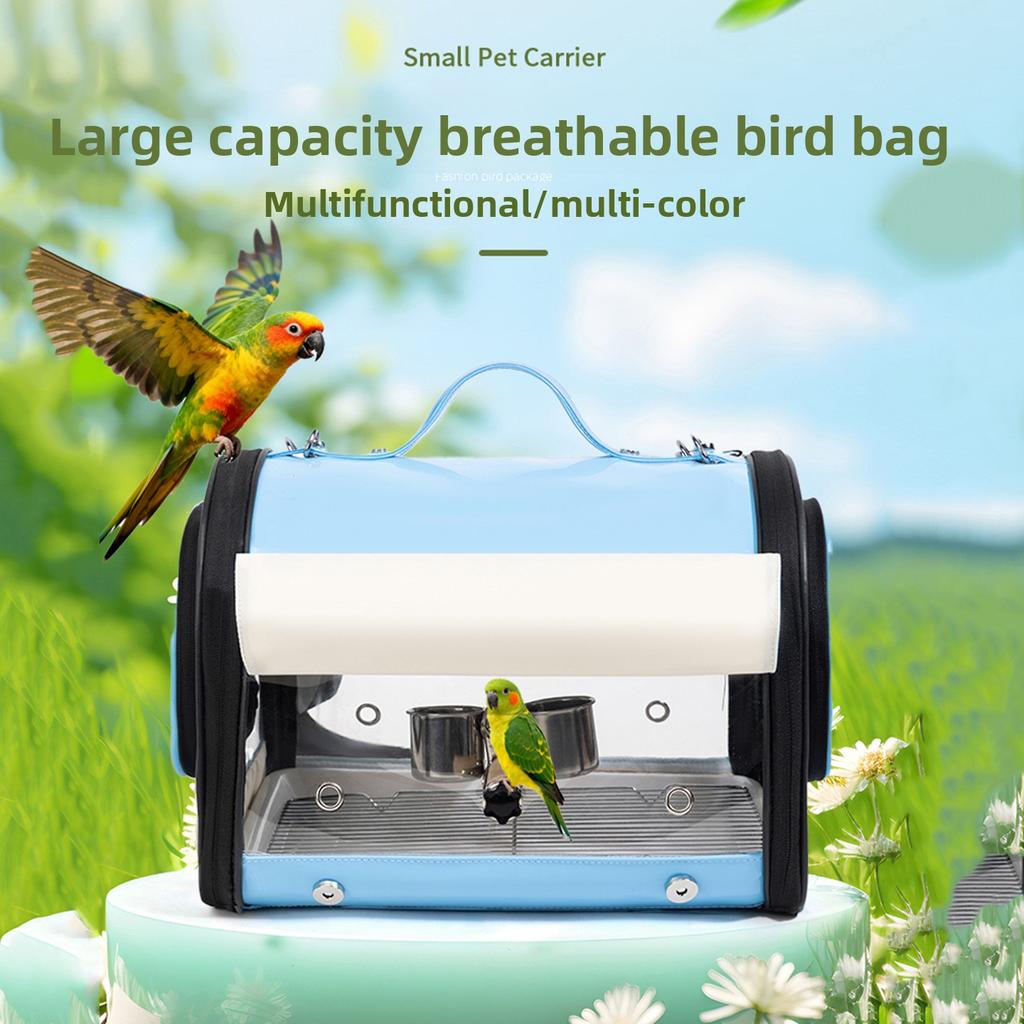 Transparent Bird Carrier Bag for Sun Conure Cockatiel Parakeet Portable Crossbody Shoulder Handbag for Small Pets
