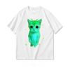 Y2k Funny Alien Cat Meme Tshirt Kitten Shirt Vintage Graphic Tee Weird Cats Tshirt 90s Retro Clothes Animal Lover Gift Casual