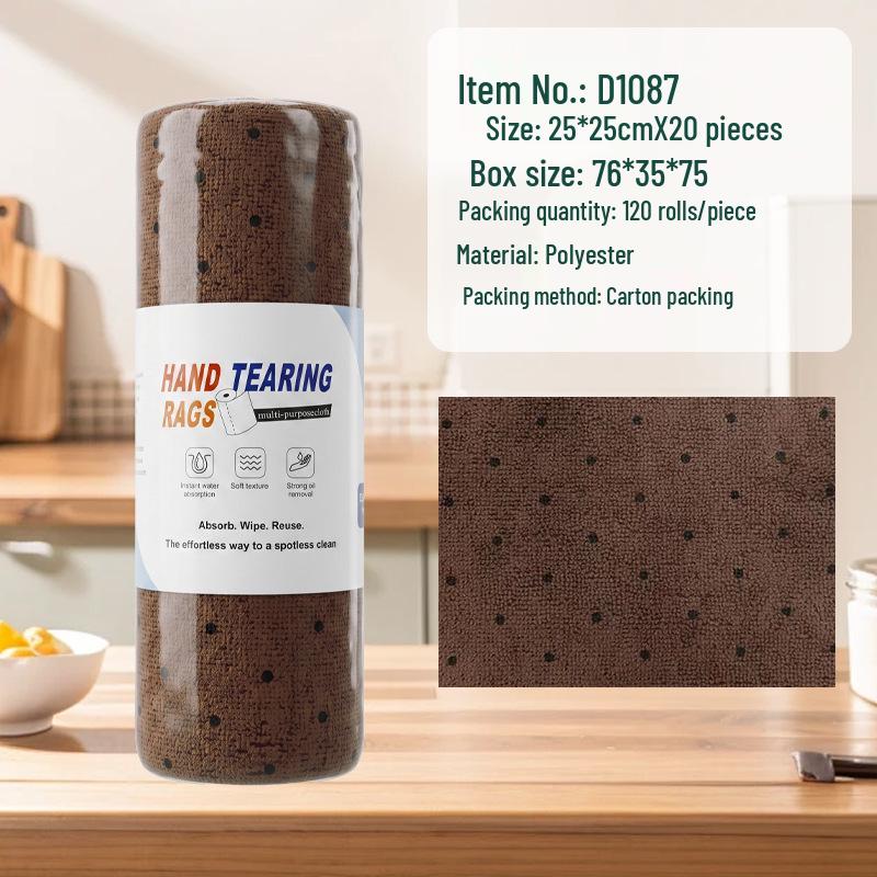 Multi-Use Absorbent Oil-Removing Tearable Dishcloth for Kitchen Cleaning