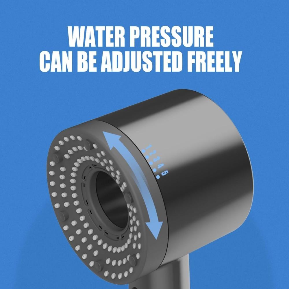 5 Modes Double Filtration Shower Head High-pressure Large Flow Handheld Showerhead Wear-resistant Portable Bathroom Nozzle