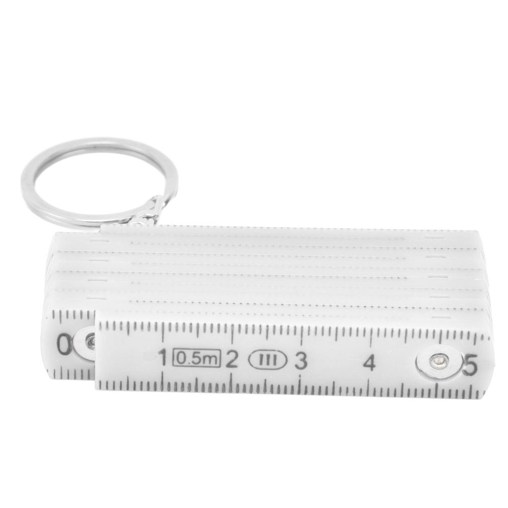 2Pcs ABS Folding Ruler Portable 0.5m Foldable Ruler with Key Ring for Carpentry Laying Tiles