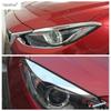 For Mazda 3 AXELA 2014 2015 2016 Front Head Light Lamp Eyelid Eyebrow Strip Decor Cover Trim ABS Chrome Car Accessories Exterior