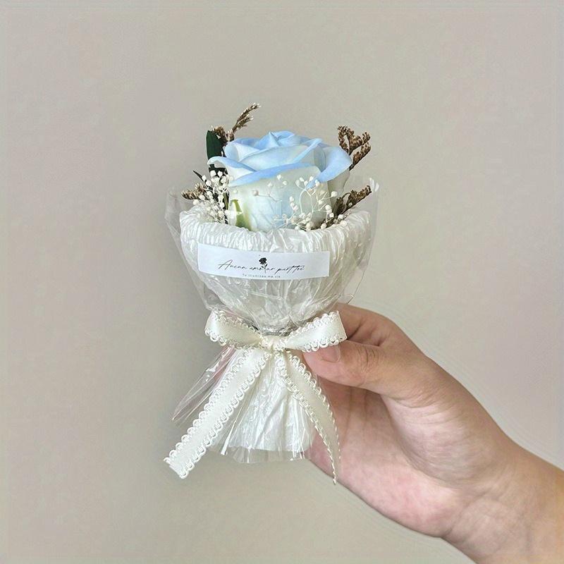 1Pc Mini Pocket Meet Small Bouquet Rose Sunflower Preserved Flowers, for Holiday Home Decoration