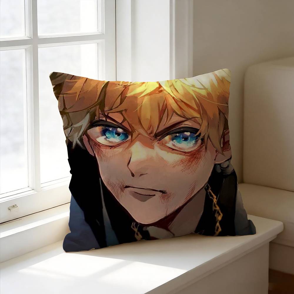 Action-Packed Anime T-Tokyo R-Revengers  Pillow Case Square Double-Sided Sofa Cushion Cover Bedroom Bedside Pillow