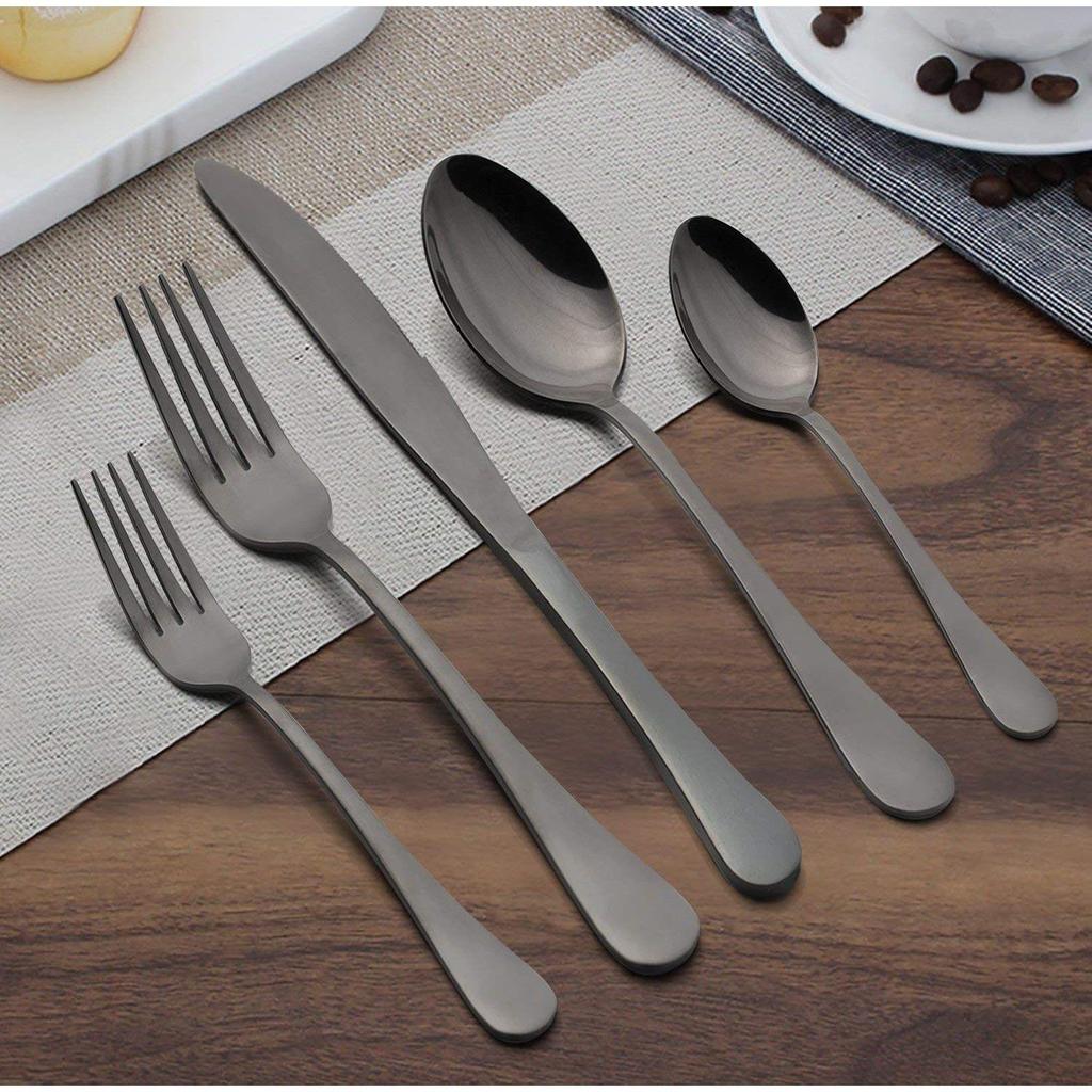 Restaurant Home Hotel Matte Set, Satin Finish Stainless Steel Flatware Set, Tableware Cutlery Set Utensils for Kitchens