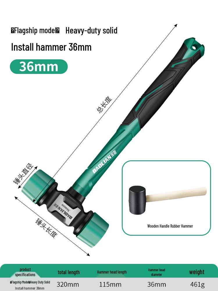 Obkladačské kladivo s gumovou hlavou a pevnou plastovou hlavou