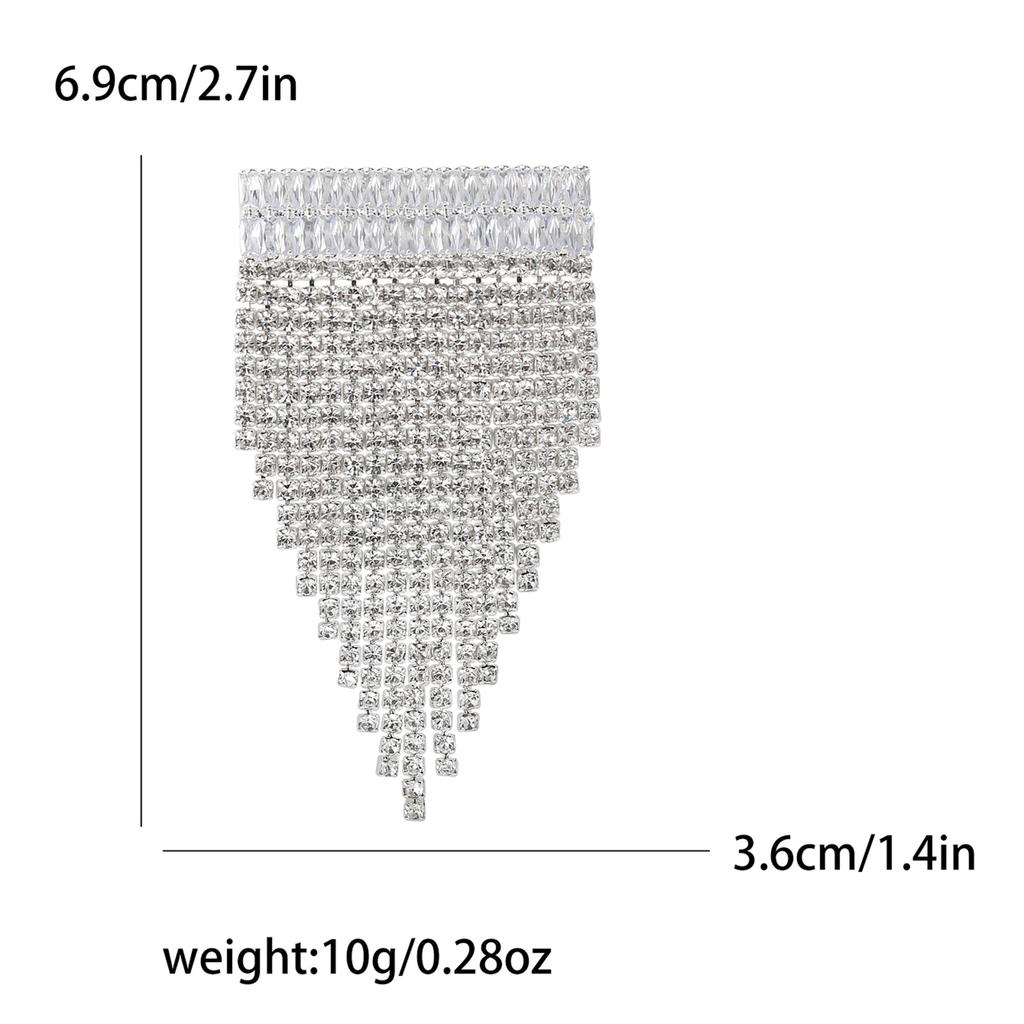 Korean Fashion Full Diamond Grab Chain Fringed Brooch Simple Temperament Women'S Clothing Corsage Jewelry Pin