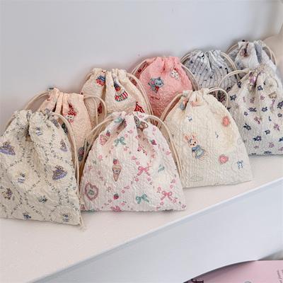 Cute Cartoon Drawstring Bags Cosmetic Bag Makeup Bag for Women Large Capacity Coin Purse Coin Pouch Portable Toiletry Bag
