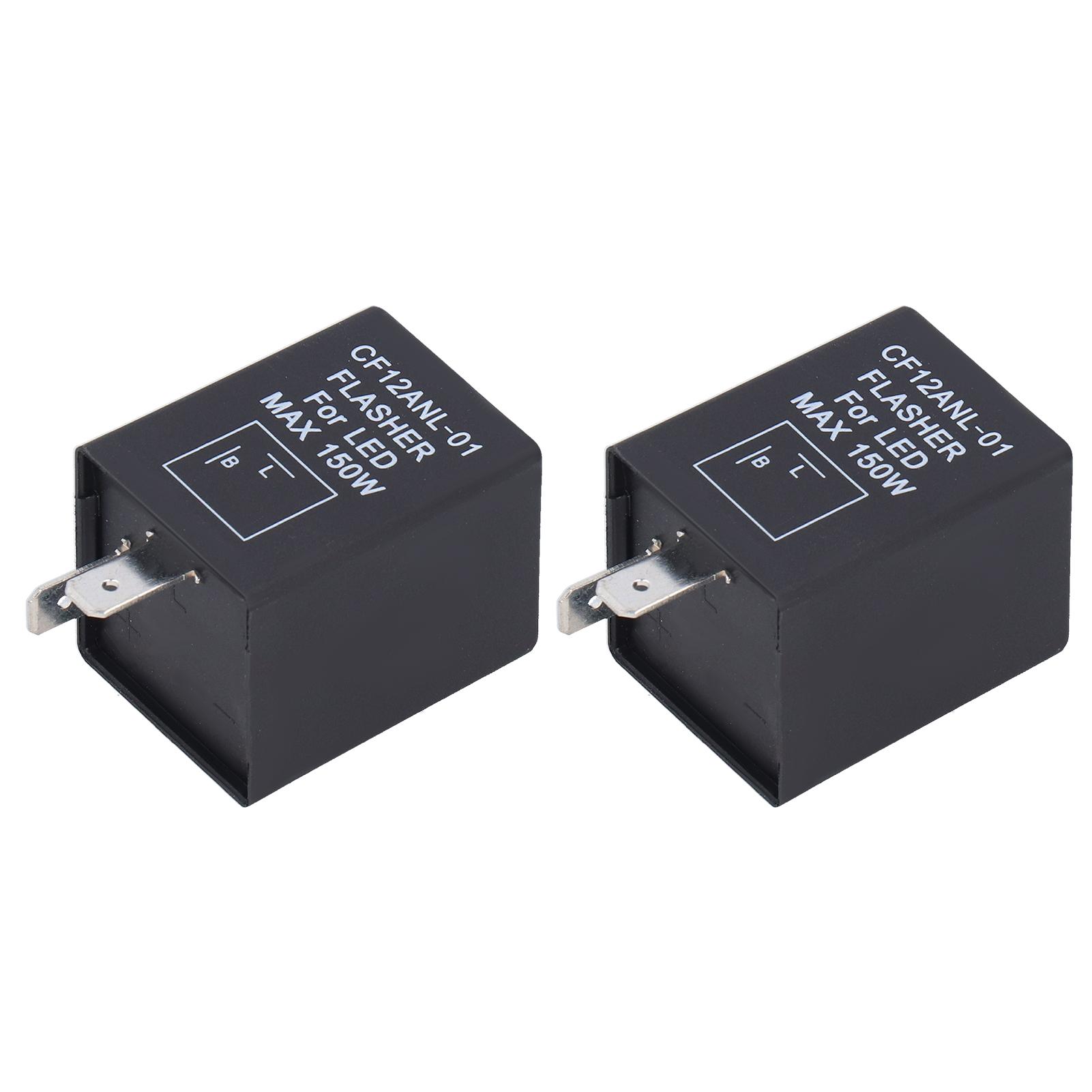 

2Pcs LED Flasher 2Pin Electronic Relay Normally Open Car Turn Signal Light DC12V
