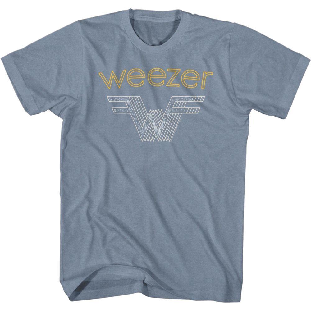 Weezer Наслоенный Weezer Индиго Хезер Футболка музыкальной группы альтернативного рока S