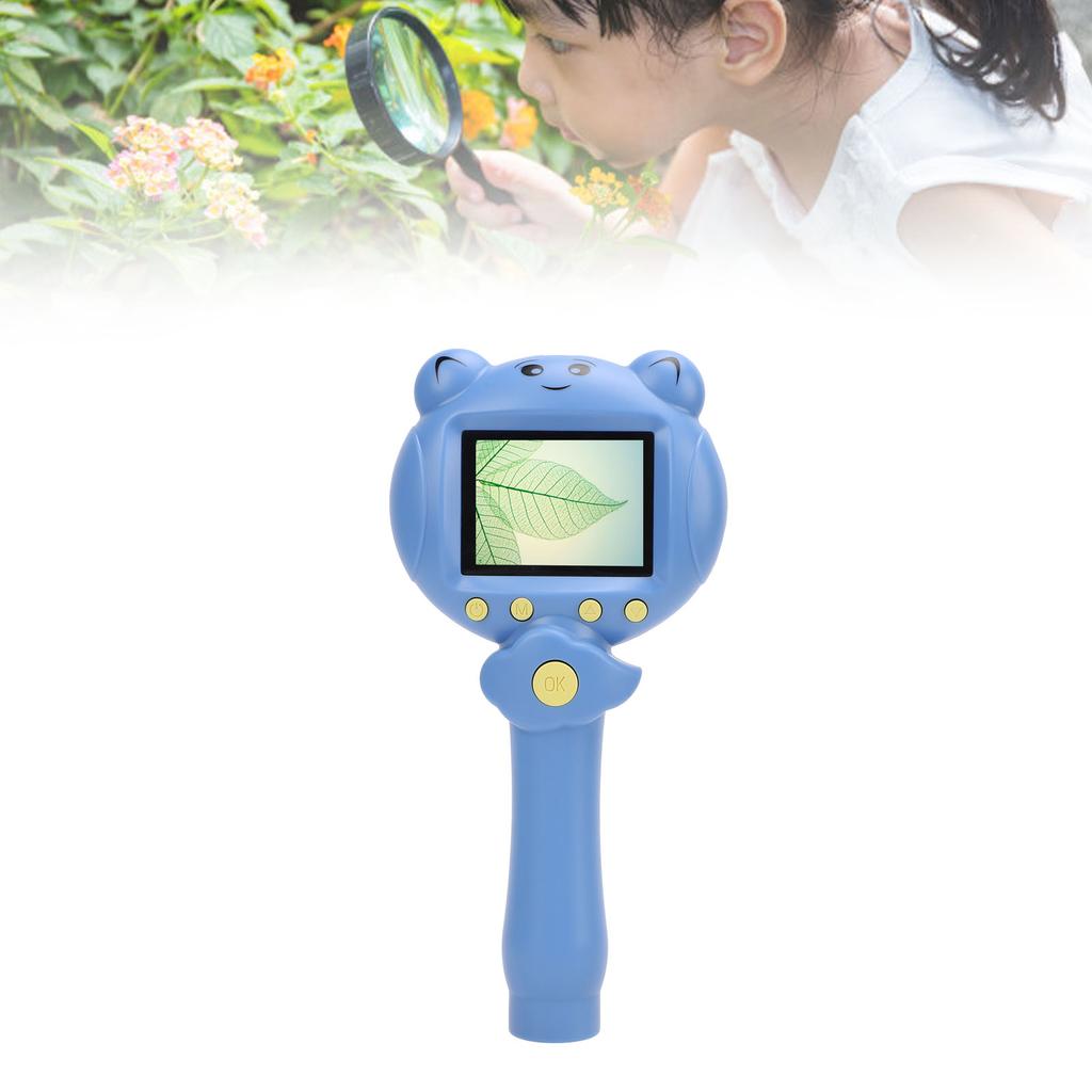 Kids Handheld Microscope 2.5K 48MP Portable 2inch Screen 8X Zoom Digital Microscope for Educational Science