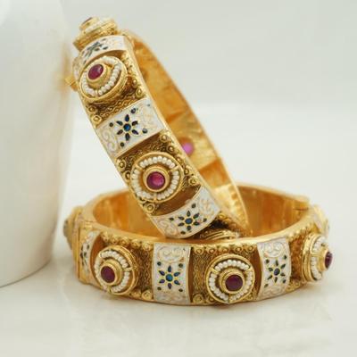 Beautiful Designed Handmade Gold Plated Copper Bangles