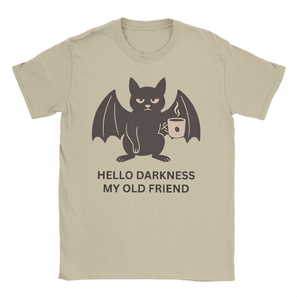 Hello Darkness My Old Friend Huntrix for Men Women T Shirts Crow Kpop Demon Hunters Novelty Tees T-Shirts Pure Cotton Clothes