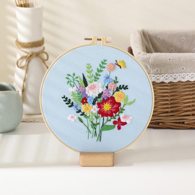 New Diy Handmade Embroidery Material Bag Flower Bouquet Hand Bouquet European Love Lover