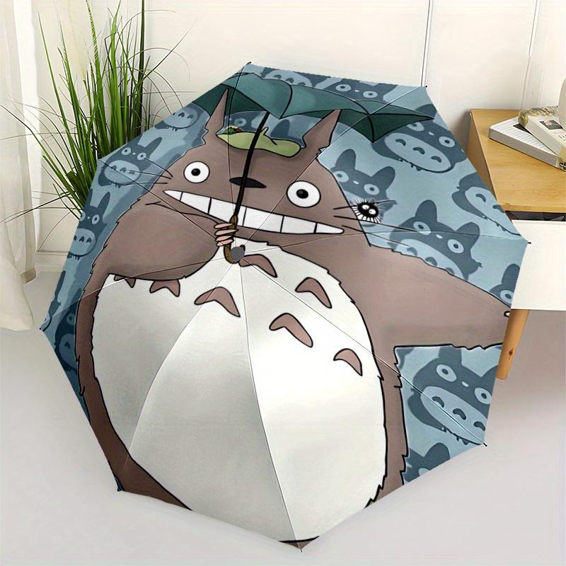 1ks Totoro Lesní automatický skládací deštník - Lehký, zatahovací design s 8 žebry pro odolnost, ideální pro venkovní dobrodružství, Fashio