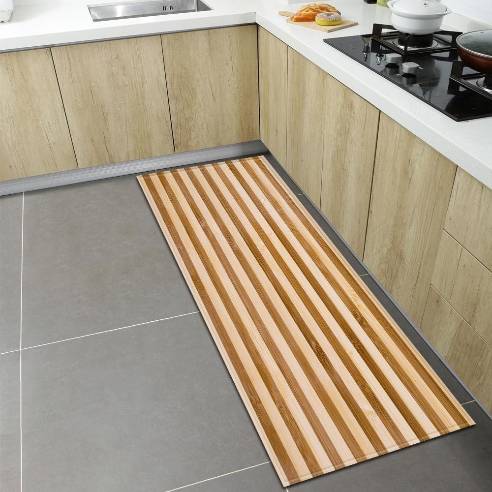 Wood Grain Kitchen Carpet Living Room Children's Floor Mat Porch Door Mat Corridor Balcony Non-slip Mat