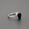 Black Onyx Coffin Ring, 925 Sterling Silver Handmade Gemstone Ring, Boho Statement Ring, Gothic Minimalist Jewelry