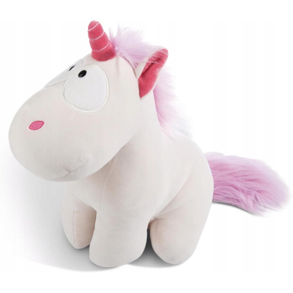 Teodor Plush Toy Unicorn White with Pink Details 30x45cm Soft Cuddly Stuffed Animal Kids Gift