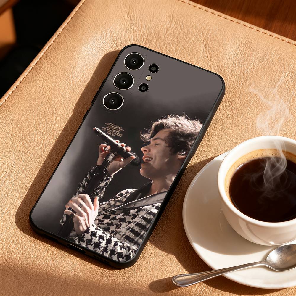 

Singer H-Harry-Styles Phone Case For Samsung S26,S25,24,23,22,30,21,10,9,Ultra,Plus,Lite,FE Soft Black Case Samsung S20plus5G