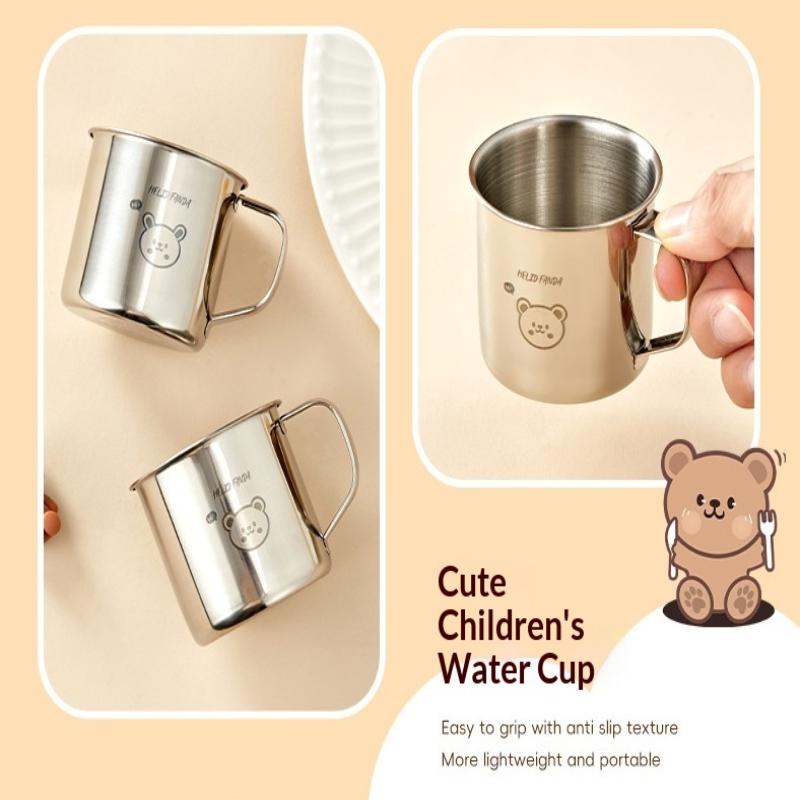 50/100/150ml 304 Stainless Steel Drinking Cup With Handle Durable Tumbler Anti Scalding Mini Cute Water Cup For Kids Drinkware