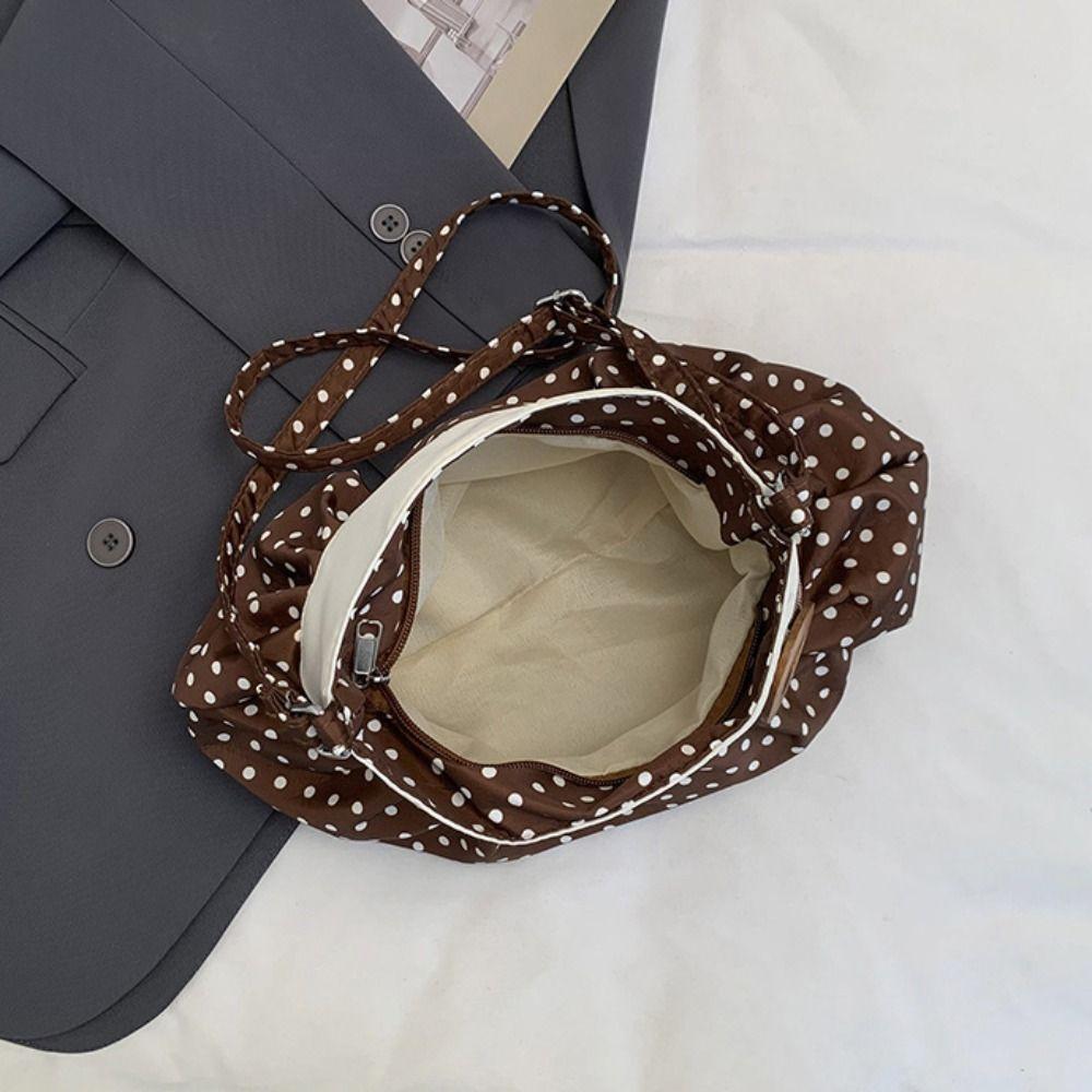 Cute Nylon Crossbody Bag Canvas Printing Handbag Sweet Polka Dot Shoulder Bag Ladies