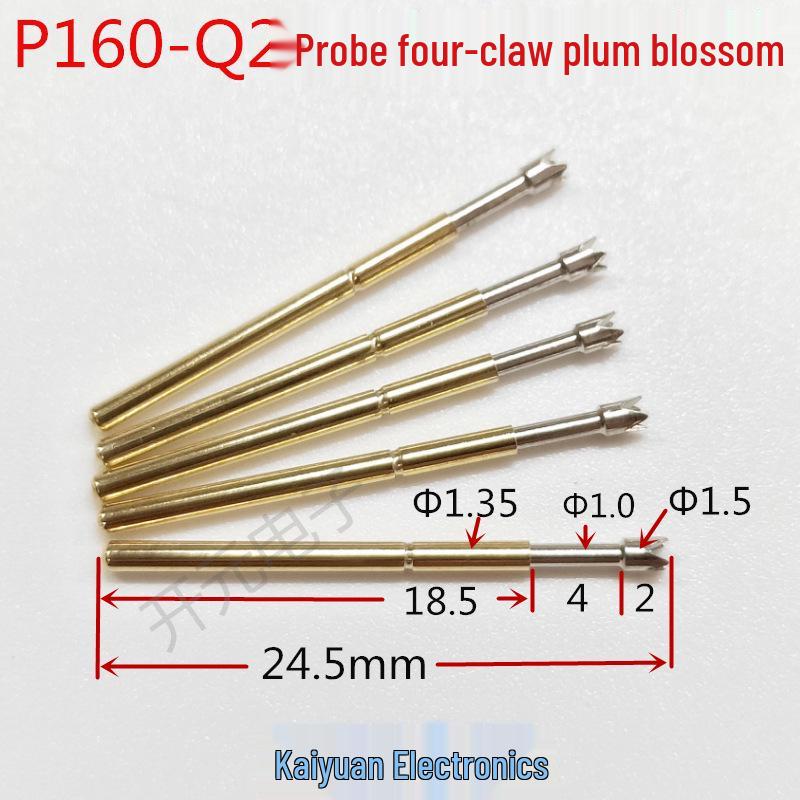 

Spring Test Needle Probe P160-Q2 with Four-Claw Plum Blossom 1.7mm and Center Pin 1.36mm Probe P160-Q2 (100 pcs)
