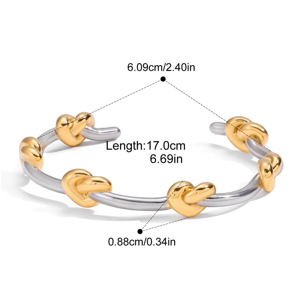 Yori Gold Silver Two Tone Multi Ring Chain Bracelet Water Resistant Texture Fashion Daily Premium Jewelry Wholesale