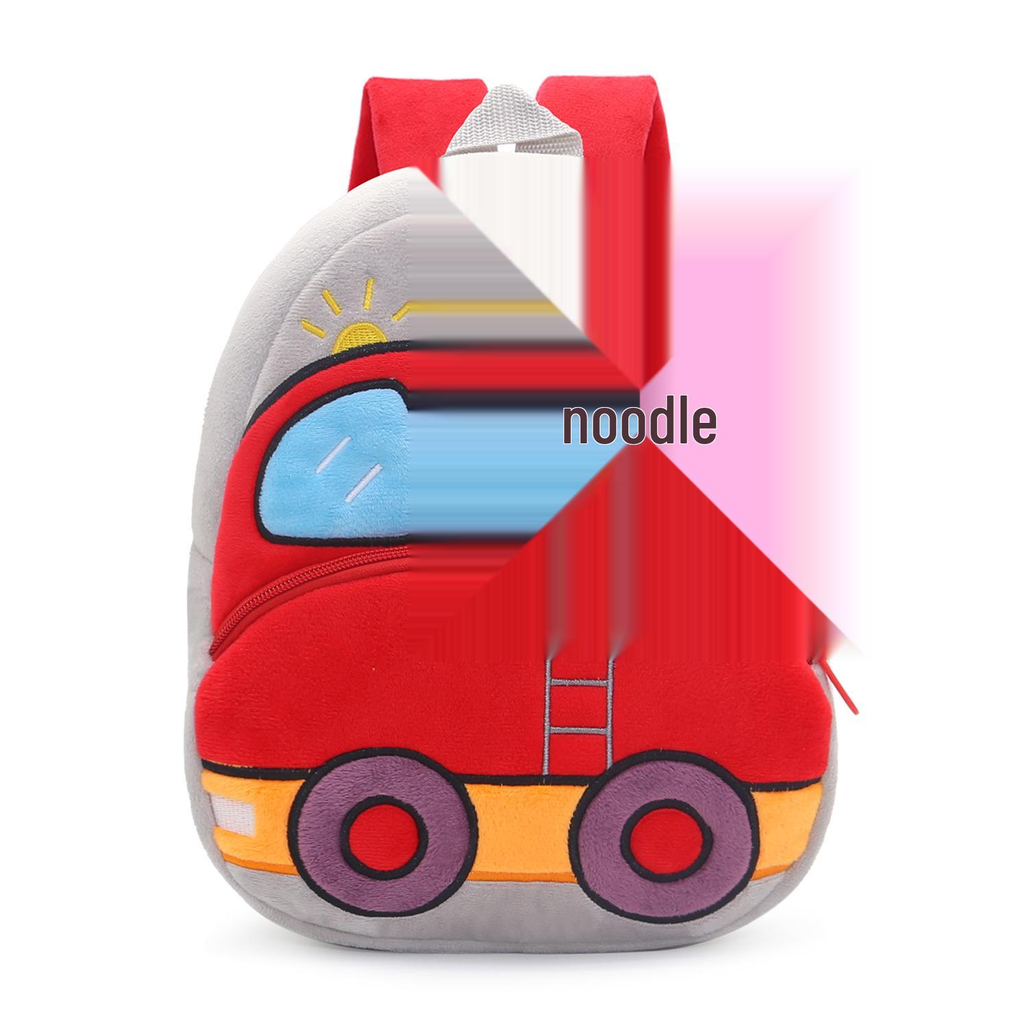 

Cute Cartoon Excavator and Dump Truck Plush Backpack for Kids