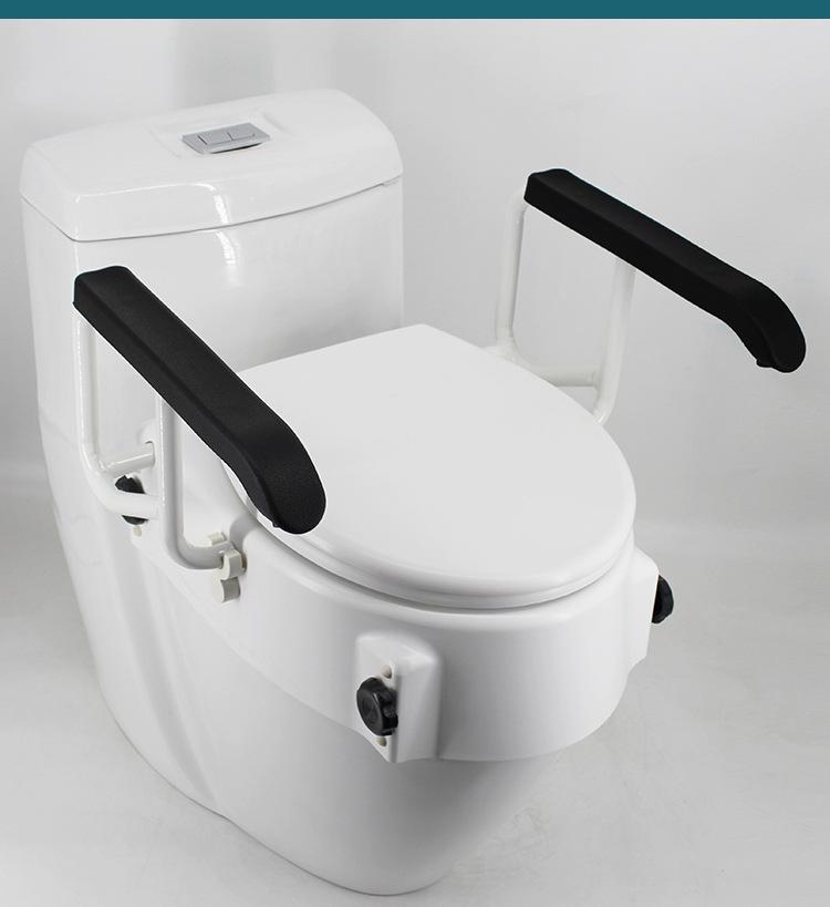 Rialzo per Sedile del WC con Braccioli per Anziani, Donne Incinta e Persone Disabili