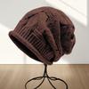 Autumn and winter stacking hat fashionable versatile big head circumference loose confinement nightcap bag head cold-proof knitted wool hat women