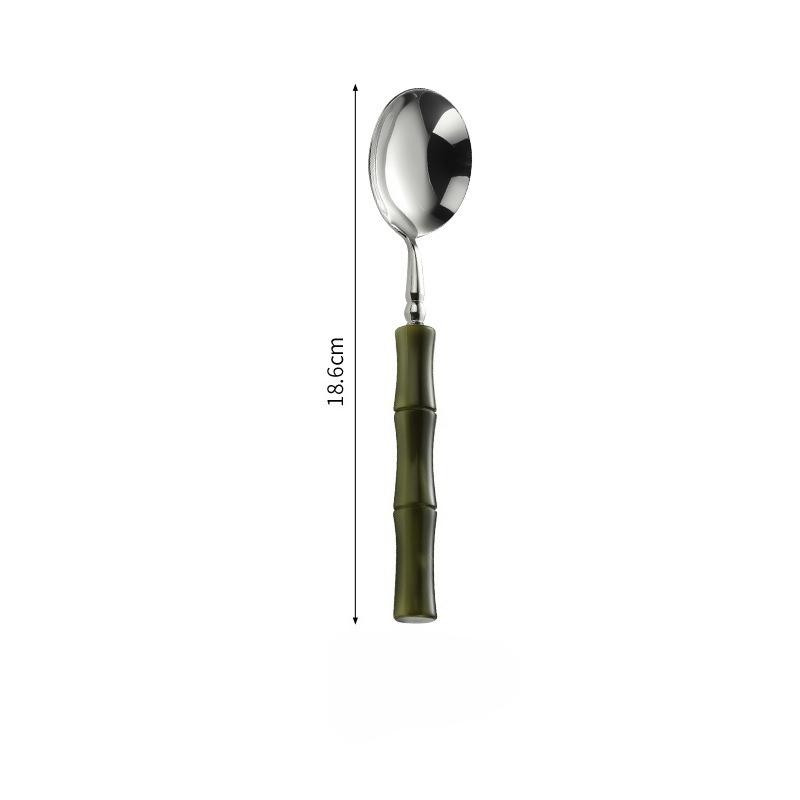 1PC Western Tableware Stainless Steel Bamboo Shape Handle Light Luxury Knife Fork Spoon Creative Household Goods