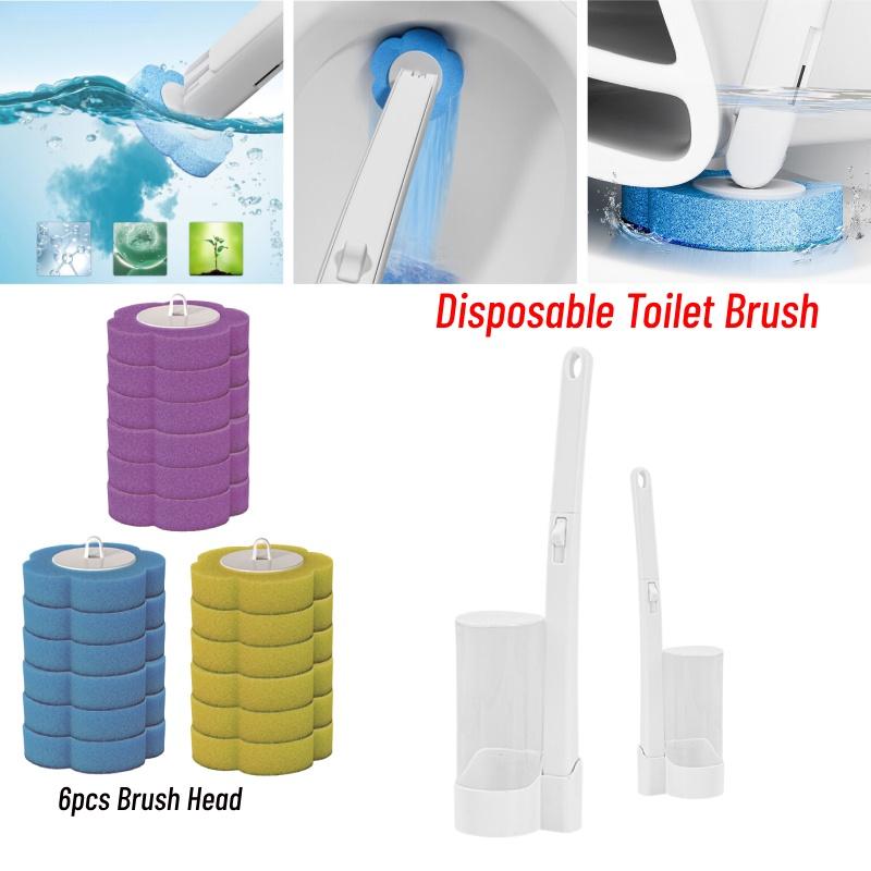 Disposable Toilet Cleaning Brush Wands Kit Cleaners Replaceable Head Refills Set