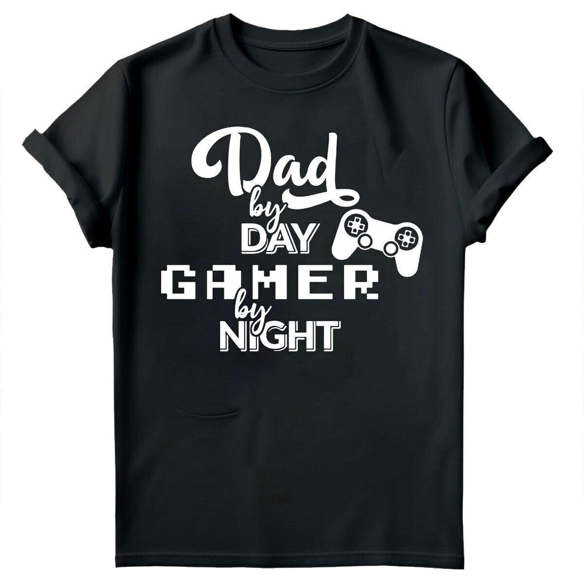 

Dad By Day Gamer By Night Fathers Day Gift For Daddy Mens Birthday T-Shirts #FD M